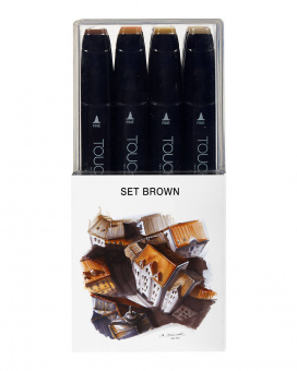 Набор маркеров Touch Twin 12 шт., коричневые тона