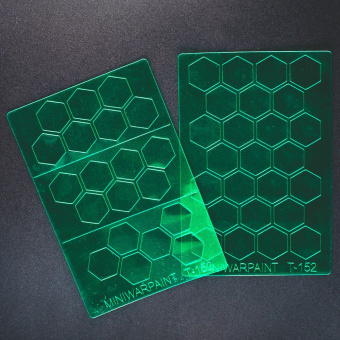 MiniWarPaint Трафарет окрасочный шестиугольники, размер XL, 8 мм