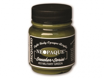 Нерастекающаяся краска по темным тканям Jacquard Neopaque military 67 мл