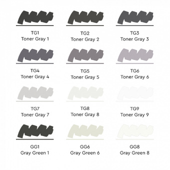 Набор маркеров Sketchmarker 12 Neutral Gray (12 шт. + сумка-органайзер)