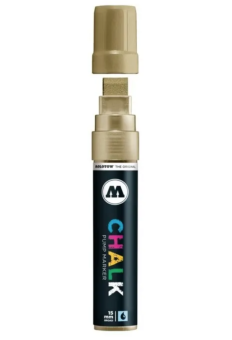 Маркер меловой Molotow Chalk Metallic 15 мм gold (золотистый)