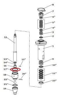 Iwata 04000210 Уплотнение всасывающей трубки для насосов iCon и Multi Spray