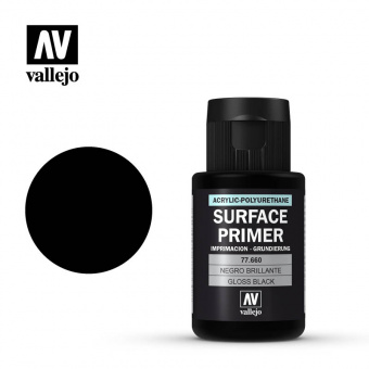 77660 Краска Vallejo Metal Color Gloss Black (Глянцевый черный)