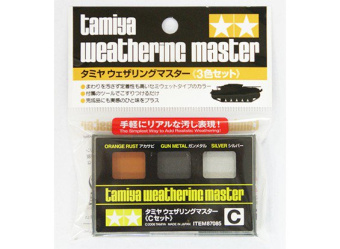 Tamiya Набор пигментов C (оранжевая ржавчина, gun metall, silver)