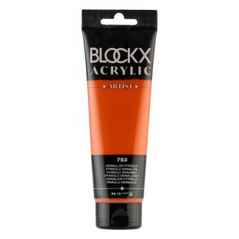 Киноварь Пиррол, краска акриловая Blockx Artist, 120 мл