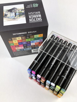 Набор маркеров Sketchmarker Brush Hi Tex Style (48 шт. в пластиковом кейсе)