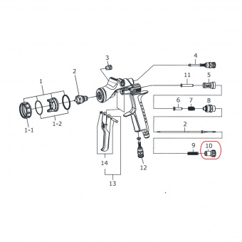 Регулятор подачи материала для краскопультов Iwata Kiwami4 BELLARIA