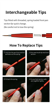 DSPIAE AT-FB02 Алюминиевая кисточка со сменным наконечником, зеленая