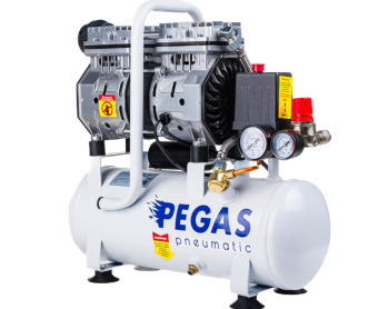Бесшумный компрессор Pegas PG-601 безмасляный с регулятором