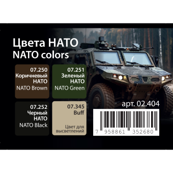 Набор спиртовых красок Jim Scale 02.404 “Цвета НАТО”