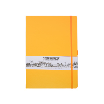 Sketchmarker Блокнот для зарисовок, 21*29,7 cм, 80 л, 140 г/м2, твердая обложка Неоновый апельсин