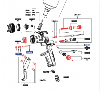 SATA 201467 Набор пружин (3 шт.) иглы подачи материала и регулятора воздуха для minijet 4400 B, 3000 B