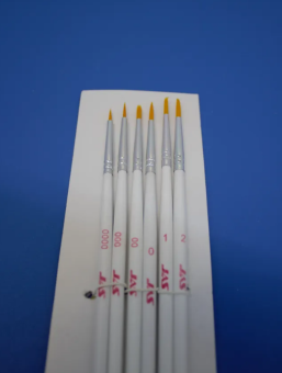 JAS 3691 Набор кистей из синтетического волоса, 6 шт. (№ 0000, 000, 00, 0, 1, 2)