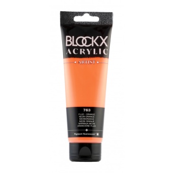 Оранжевый флуо, краска акриловая Blockx Artist, 120 мл