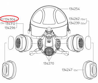 SATA 134304 Набор фильтров А2:Р3 (6 пар) для респираторов Air Star F