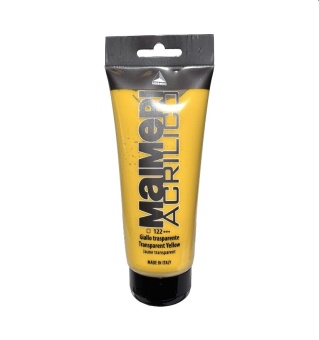 Краска акриловая Maimeri Acrilico Transparent Yellow (Желтый прозрачный), 75 мл
