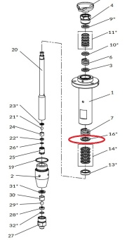Iwata 04944840 Нижний адаптер V-образного уплотнения для насоса iCon