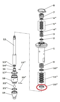 Iwata 04938440 Нижний адаптер V-образного уплотнения насосов iCon