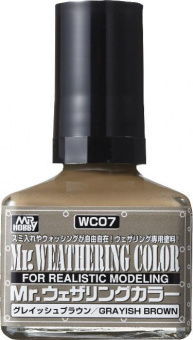 Mr. Hobby Краска 40 мл Mr. Weathering COLOR WC07 GRAYISH BROWN