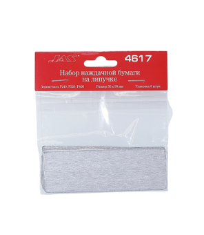 JAS 4617 Набор наждачной бумаги на липучке P240, P320, P400 30x90 мм 6 шт.