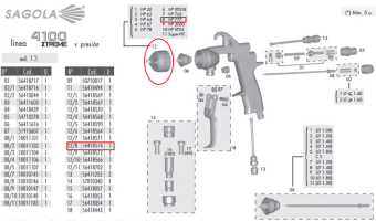 Воздушная голова 777 для краскопульта Sagola X4100