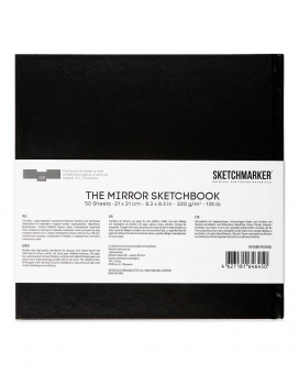 Sketchmarker Pushkinskiy Скетчбук The Mirror 21х21 см, 50 л, 220 г, твердая обложка, цв. черный