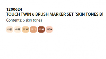 Набор маркеров Touch Twin Brush 6 цветов, телесные тона (B)