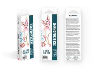 Набор капиллярных ручек Sketchmarker Artist fine pen Starter, 12 цв.