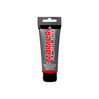 Краска акриловая Maimeri Acrilico Transparent Red (Прозрачный красный), 200 мл