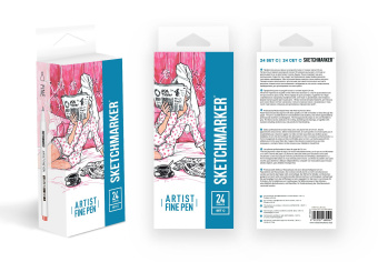 Набор капиллярных ручек Sketchmarker Artist fine pen Basic 3, 24 цв.