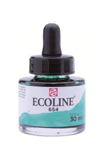 Акварель жидкая Ecoline банка 30 мл №654 Fir green (Зеленый сосновый)