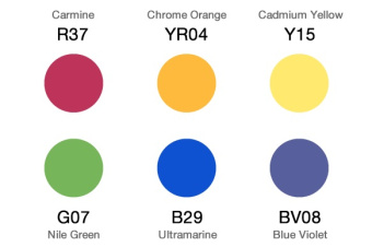 Набор маркеров Copic Ciao Primary 6 шт. в пластиковой упаковке
