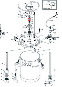 Iwata 04017420 V-образная уплотнительная насадка с внутренней резьбой красконагнетательного бака PET 10MN / 30MN / 50MN