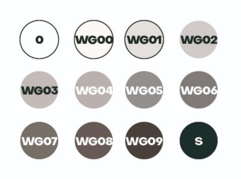 Набор спиртовых двусторонних Brush маркеров Fat&Skinny WARM GREY, 12 шт.