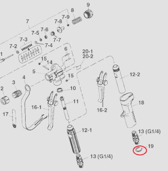 Iwata 03525170 Стопор ручки для пистолета ALG-72 WB