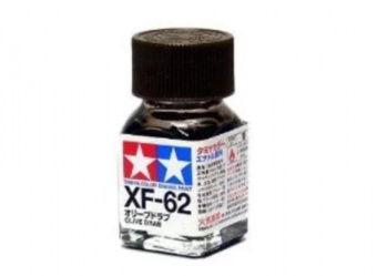 XF-62 Краска Tamiya Оливковая тускло-коричневая матовая (Olive Drab Matt), эмаль 10 мл