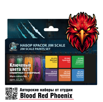 Набор акриловых красок Jim Scale 02.267 “Ключевые цвета №1 (первичные и вторичные)”