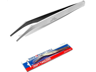 Tamiya 74080 Угловой пинцет для работ с бумагой, стикерами, декалями