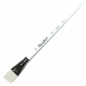Кисть Roubloff серии 1B22W №30, белая синтетика, плоская, длинная ручка