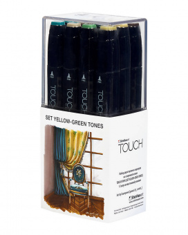 Набор маркеров Touch Twin 12 шт., желто-зеленые тона