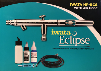 Аэрограф Iwata Eclipse HP-BCS со шлангом, краской и жидкостью для промывки (ECL 2001)