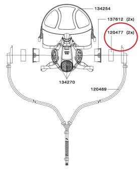 SATA 120477 Распределитель воздуха для полумасок (2 шт.)