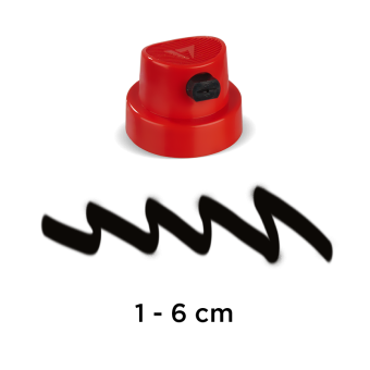 Molotow Cap Calligraphy (Flat Artist 2) 9015 красный с выпуклой черной вставкой 1,5-8 см.