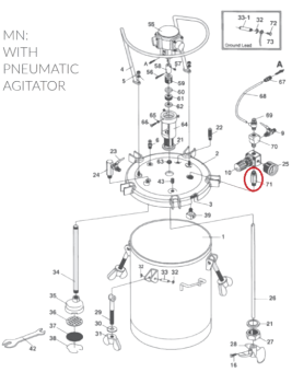 Iwata 04018130 Адаптер красконагнетательного бака серии PET