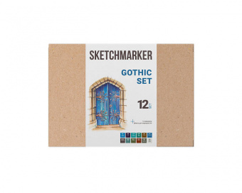 Набор маркеров Sketchmarker Gothic (12 шт. + альбом-склейка A4)