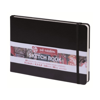 Royal Talens Блокнот для зарисовок Art Creation, 140 г/м2, A5, 80 листов, черный пейзаж