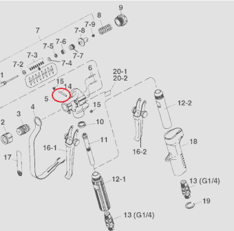 Iwata 03504190 Триггерный штифт для пистолета ALG-7 TE WB