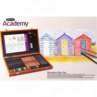 Derwent Подарочный набор карандашей Academy Wooden Gift 30 шт. в деревянной коробке