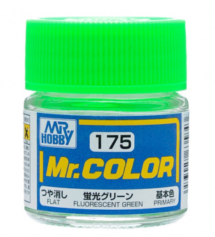 Mr. Hobby Краска 10 мл C175  FLUORESCENT GREEN