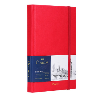 Finenolo Блокнот для зарисовок 14,8*21 см, 160 г/кв. м, 40 л, твердая обложка, цвет красный